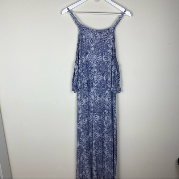 Torrid Maxi Jersey Knit Tiered Dress Mandala Print Blue Plus Size 1X - Picture 7 of 11